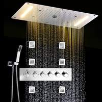 Micck — pomme de douche plafonnier en acier inoxydable 304, pommeau de bain effet pluie, cascade, Spa, chromé, système de douche LED