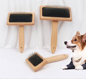 Cepillo de acero inoxidable de estilo sencillo al por mayor, herramienta de aseo para mascotas de alta calidad para depilación de perros y gatos, Material ABS de madera - Product Image 1
