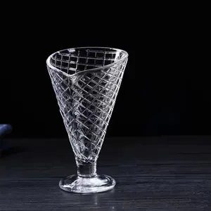 Sundae-آيس كريم زجاجي, زجاجي على شكل أيس كريم للحلوى والآيس كريم والأواني الزجاجية على شكل كوب من الماس