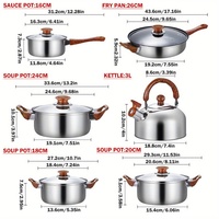 Ensemble de 6 casseroles et poêles de cuisine antiadhésives au design moderne, avec poignée amovible, compatibles induction, en métal durable