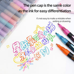 48 Farben Weihnachtsdeko Konturenmarker-Set zum Zeichnen und Schreiben, Stifte mit einzigartiger Ventilkonstruktion und Doppellinien-Metallic-Effekt - Product Image 6