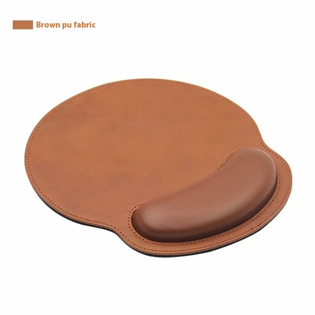 PU Leather Wrist Rest Mouse Pad Mat Round Mouse Pad Wrist Pillow Solid for Computer PC Stock