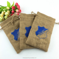 Pochettes à cordon en toile de jute naturelle pour nourriture Sacs en toile de jute vintage personnalisés Sacs en grains de café