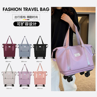 Sac de voyage pliable unisexe imperméable personnalisé avec roulettes et fermeture éclair pour le sport, la gym, les voyages et le fitness