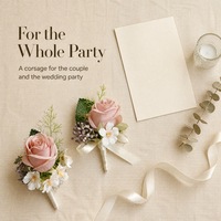 Bros Pin Boutonniere Mawar Kain Buatan Berkualitas Tinggi Harga Pabrik untuk Pengantin Pria, Pacar, Pesta Pernikahan, Aksesoris Buket Jas