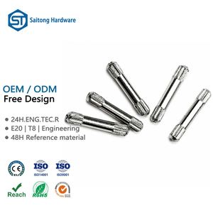 Goupille moletée à double pointe en acier inoxydable de haute précision, diamètre de la tête 5 mm, tête cylindrique, fabricant chinois - Product Image 1