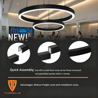 Profilé en aluminium LED incurvé pour suspension ronde, canal linéaire circulaire personnalisable pour éclairage de lustre moderne