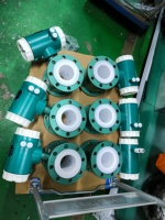 Medidor de Flujo Electromagnético Anjun AMF DN15 0.32-3.2 M3/h Precisión +/-0.5% Conexión de Brida Electrodo de Titanio Revestimiento F4 Ácido/Alcalino