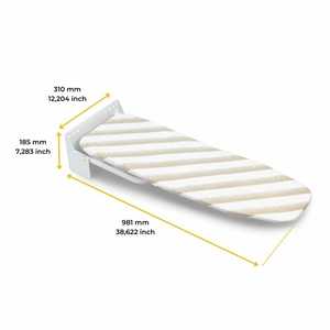EMUCA 8089412 ferro da stiro pieghevole asse da stiro 180 ° acciaio rotabile legno bianco-Standing tipo per uso domestico per il guardaroba - Product Image 5