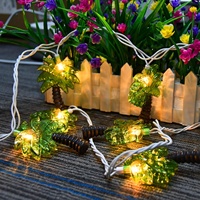 Guirlande lumineuse extérieure personnalisable étanche en forme de cocotier 8,5 pieds pour 10 ampoules IP44 blanc chaud pour fêtes tropicales sur la plage et anniversaires