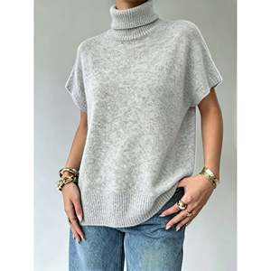 Drop Shoulder Relaxed Knit Vest Multicolor S Women's Fashion <b>Top</b> - Product Image 2