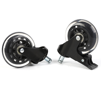 Roulettes pivotantes en polyuréthane noir de 75 mm (3 pouces) pour chaise de bureau et skateboard - Offre Spéciale