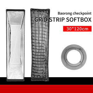 ซอฟต์บ็อกซ์แบบพกพา ขนาด 30*120 ซม. รูปทรงสี่เหลี่ยมผืนผ้า พร้อมขาตั้งแบบ Bowens และกริดรังผึ้ง สำหรับไฟแฟลชสตูดิโอ ถ่ายภาพ - Product Image 4