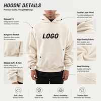 Sweat-shirt à capuche surdimensionné et ample pour homme, 100 % coton, anti-boulochage, personnalisé avec broderie OEM, style athleisure