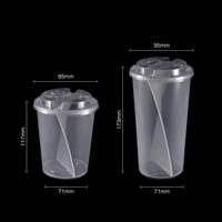 Gobelet à boba en plastique PP, double compartiment, 500ml 700ml, imprimé personnalisé, pour thé glacé et latte à emporter