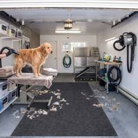Tapis de garage en feutre de 2 à 6 mm d'épaisseur - Tapis antidérapant avec support en caoutchouc absorbant l'huile et l'eau pour l'entretien des sols de garage