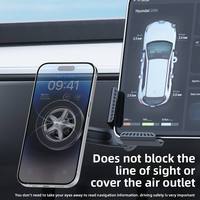 Support magnétique de téléphone portable de haute qualité A510+X370 pour l'écran d'affichage de la Tesla Model 3/Y, navigation, bureau, tableau de bord de voiture