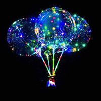 Décorations de fête, ballons LED en PVC lumineux, ballons Bobo avec bâtonnet et ficelle pour mariage, anniversaire, Noël, cadeaux