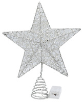 Glitzernder Weihnachtsbaum Oberteil-Sterne Baumspitzen-Schmuck warme Lichter Dekoration Baumspitze Stern mit Licht