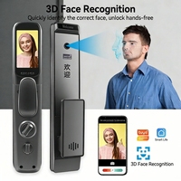 Cerradura Inteligente de Alta Seguridad con Reconocimiento Facial 3D, WiFi Tuya, Nube, Totalmente Automática, Biométrica, Huella Digital, Cerradura Digital para Puerta de Aleación de Aluminio