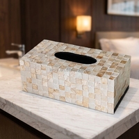 Boîte à mouchoirs en coquille naturelle Leshf BK114 - Décoration de table basse multifonctionnelle au minimalisme moderne pour salon - Usage domestique créatif