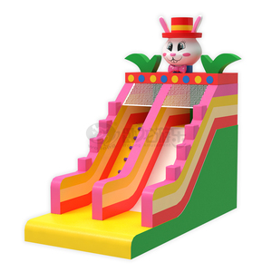 Tobogán Inflable con Diseño de Conejo Mago WOLONG, Doble Carril, Material de PVC de 0.55 mm, Certificado CE-EN71/EN76/EN14960, Fácil de Instalar - Product Image 1