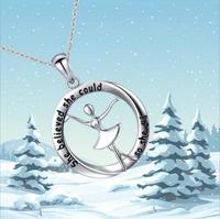 Collier en argent sterling pour femme, bijou de danse populaire 2025, cadeau idéal pour danseuse, ballerine, ou pom-pom girl