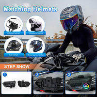 Casque de moto sans fil étanche Y10-2X, interphone pour 2 personnes, pour casque intégral ou demi-casque, avec batterie haute capacité