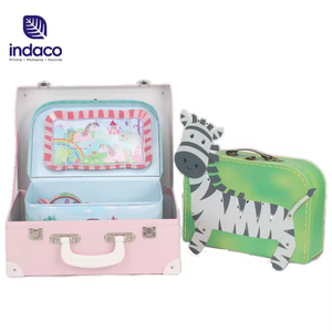 Customized cute cartoon animal <b>box</b> printed cardboard <b>suitcase</b> with handle, suitable for children's toy gift packaging <b>box</b> - Product Image 3