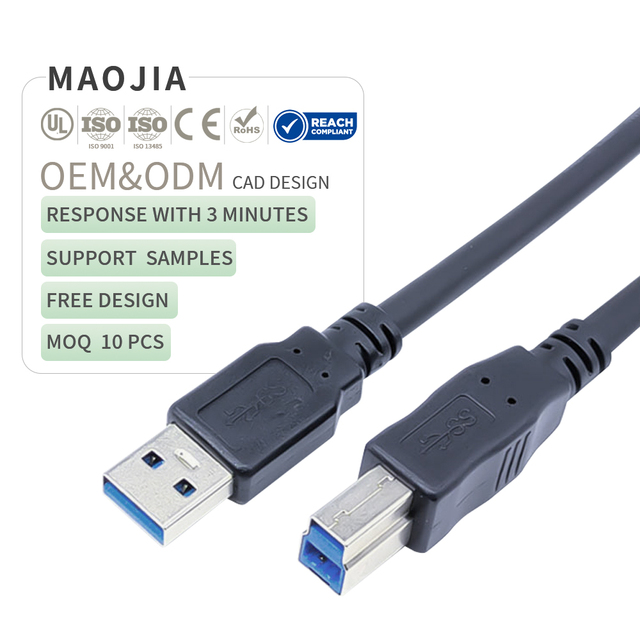 USB 3.0 AM to BM Printer Cable High-Speed 5Gbps Square Port USB a Male to B Male Durable Shielded for Printers Office/Industrial