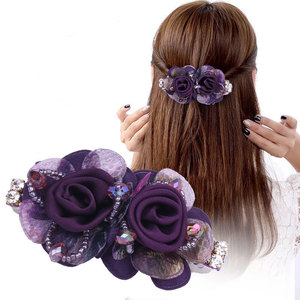 Alla moda e <span class=keywords><strong>Best</strong></span> seller eleganti grandi fermagli per capelli primaverili a fiori fatti a mano coreani per accessori per capelli da donna - Product Image 4