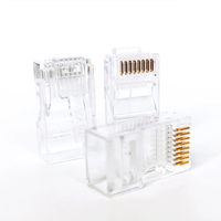 Connecteur Réseau Transparent/Couleur Haute Qualité Cat6/Cat6a/Cat5e Tête Cristalline à Passage Traversant pour Usage Domestique