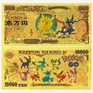 Billetes de Banco de Anime Japonés Pokémon con Lámina de Oro, Billetes de Banco Chapados en Oro de 24K, Regalos para Niños, Venta al Por Mayor - Product Image 4