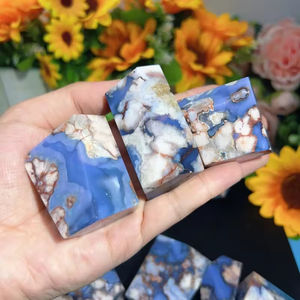 Venta al por Mayor de Cristal de Cuarzo Natural Tallado en Forma Libre de Ágata Azul de Alta Calidad, Decoración para el Hogar Estilo Feng Shui - Product Image 6