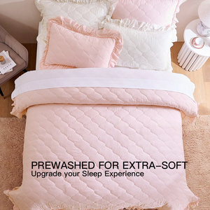 שמיכת מיקרופייבר ורודה, מוכנה לשימוש, עם גימור גלי, תפירת יהלומים, רכה במיוחד, קלה לטיפול, סט שמיכה קל משקל - Product Image 4