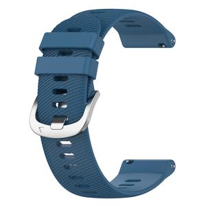Bracelet à boucle en métal argenté 18mm 20mm 22mm pour <span class=keywords><strong>Garmin</strong></span> Forerunner 255 265S venus <span class=keywords><strong>2</strong></span> Bracelet de montre en Silicone à Grain croisé - Product Image 4