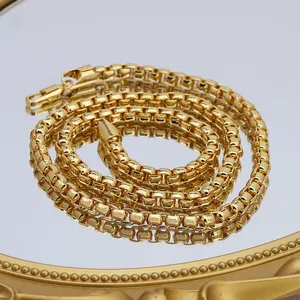 JXX moda feminina colar de alta qualidade 24k banhado a ouro correntes únicas cubanas para homens