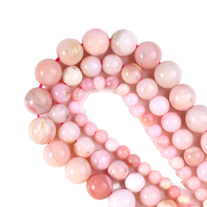 Bestone ลูกปัดธรรมชาติ4/6/8มม.,สำหรับทำเครื่องประดับ DIY งานฝีมือแฮนด์เมดลูกปัดโอปอลสีชมพูอ่อนรักษาลูกปัดหลวม - Product Image 1