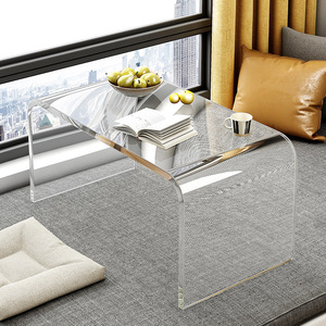 Meja Kopi Akrilik Transparan Desain Modern Sederhana Ruang Tamu Sofa Rak Pajangan Bentuk U Kecil Tinggi Kustomisasi Portabel - Product Image 4