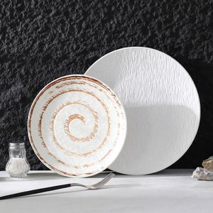 Assiette en céramique pour hôtel et restaurant, assiette à steak et pâtes en grès sous glaçure, assiette à salade et sushi, assiette à dessert et à collation - Product Image 1