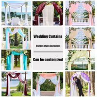 Mousseline de soie extérieur pelouse cantonnière salon arc solide toile de fond rideau mariage événement fête doux rideaux pour la décoration de mariage