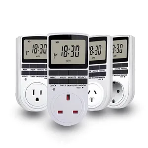 Electronic Digital Timer Switch EU US FR BR Plug Kitchen Timer Outlet 230V 110V 7 Day 12/24 Hour Socket