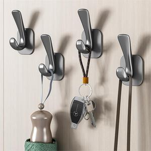 Gunmetal Ash No Drill <b>Hooks</b> <b>Self</b> <b>Adhesive</b> Wall Mounted Towel Rack For Bathroom Shower Entryway Door - Product Image 1