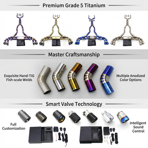 Sistema <span class=keywords><strong>de</strong></span> <span class=keywords><strong>Escape</strong></span> Valvetronic BSK para BMW X5M/X6M F95/F96 4.4TT 2020-2024, Tubos <span class=keywords><strong>de</strong></span> Titanio Ligeros, Silenciador con Sonido Dinámico - Product Image 1