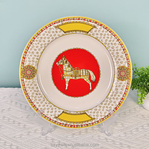 Plato Decorativo Retro Red Horse de 10 Pulgadas, Plato de Cerámica de 8 Pulgadas <span class=keywords><strong>para</strong></span> el Hogar o Restaurante, Plato <span class=keywords><strong>para</strong></span> Bistec - Product Image 4