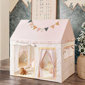 Tienda de campaña plegable Princess Castle para niñas, <span class=keywords><strong>tela</strong></span> de poliéster para uso interior/exterior, juguete suave para niños - Product Image 4