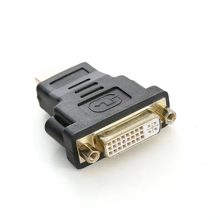 Convertisseur d'adaptateur HDMI femelle vers DVI (18 + 1) mâle plaqué or HDMI mâle vers DVI-I DVI femelle