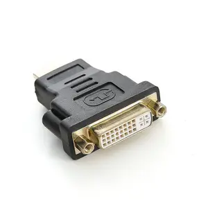 Convertidor de HDMI hembra a DVI (18 + 1), adaptador macho chapado en oro, macho a DVI-I, oferta directa de fábrica