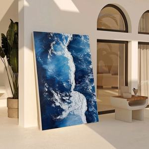 Paisaje Marino Moderno en 3D, Vista Dinámica del Océano, Pintura Original Hecha a Mano, Arte Mural Moderno en Lienzo para el Hogar y la Galería - Product Image 5