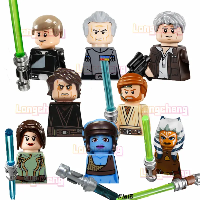 HOT Star Luke Skywalker Han Solo Anakin Aayla Secura Obi-Wan Wars Building Block Mini figuras de acción modelos chico juguetes PG8034